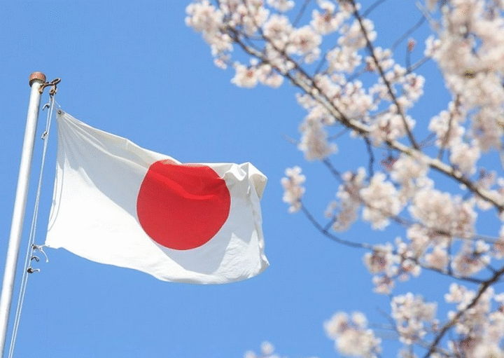 Ilustrasi bendera jepang.