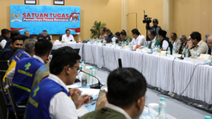 Rapat koordinasi Satgas Pemulihan Pascabencana DPR RI dan Pemerintah digelar di Kota Banda Aceh pada Sabtu (10/1).