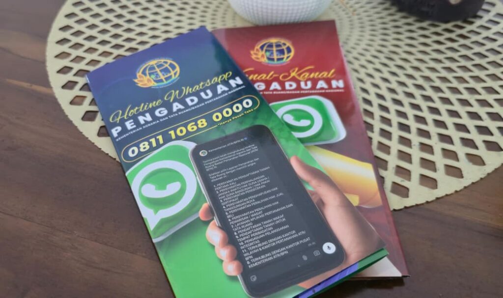 Brosur layanan pengaduan ATR/BPN. Dok: Istimewa.