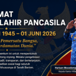 Kepala Kantor Wilayah BPN Provinsi Banten, Harison Mocodompis, mengajak masyarakat menjadikan Hari Lahir Pancasila 2026 sebagai momentum memperkuat persatuan serta mewujudkan tata kelola pertanahan yang berkeadilan demi kesejahteraan rakyat. Dok: Istimewa.