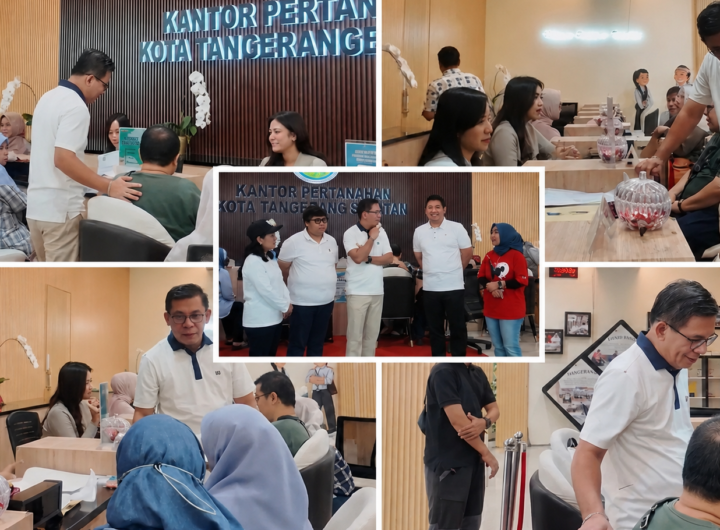 Kepala Kantor Wilayah Badan Pertanahan Nasional (BPN) Provinsi Banten, Harison Mocodompis, hadir langsung untuk meninjau sekaligus menyapa masyarakat yang datang mengurus layanan pertanahan. Dok: Istimewa.