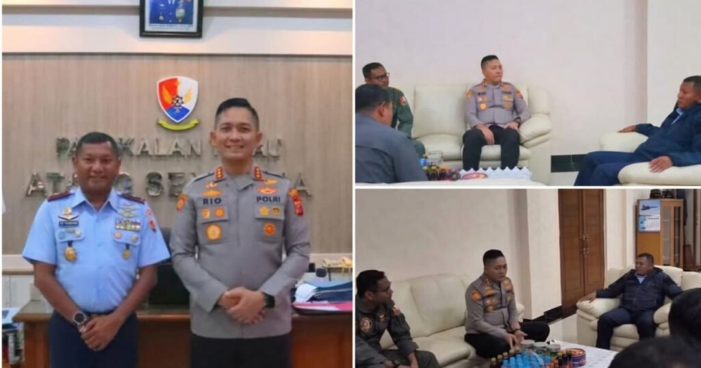 Kapolresta Bogor Kota Kombes Pol. Rio Wahyu Anggoro saat bersilaturahmi dengan Danlanud Atang Sendjaja Bogor guna memperkuat sinergi TNI-Polri. Dok: Istimewa.