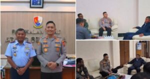 Kapolresta Bogor Kota Kombes Pol. Rio Wahyu Anggoro saat bersilaturahmi dengan Danlanud Atang Sendjaja Bogor guna memperkuat sinergi TNI-Polri. Dok: Istimewa.