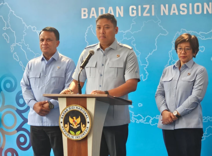 Kepala BGN, Sudaryono (tengah), saat konferensi pers di Gedung BGN, Jakarta. Dok: Istimewa.