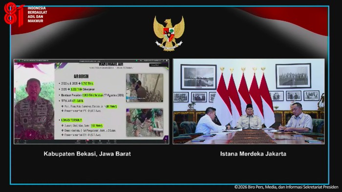 KSAD Jenderal TNI Maruli Simanjuntak saat menyampaikan laporan di hadapan Presiden Prabowo Subianto dalam kegiatan yang disiarkan melalui YouTube Sekretariat Presiden, Kamis (13/8/2026).